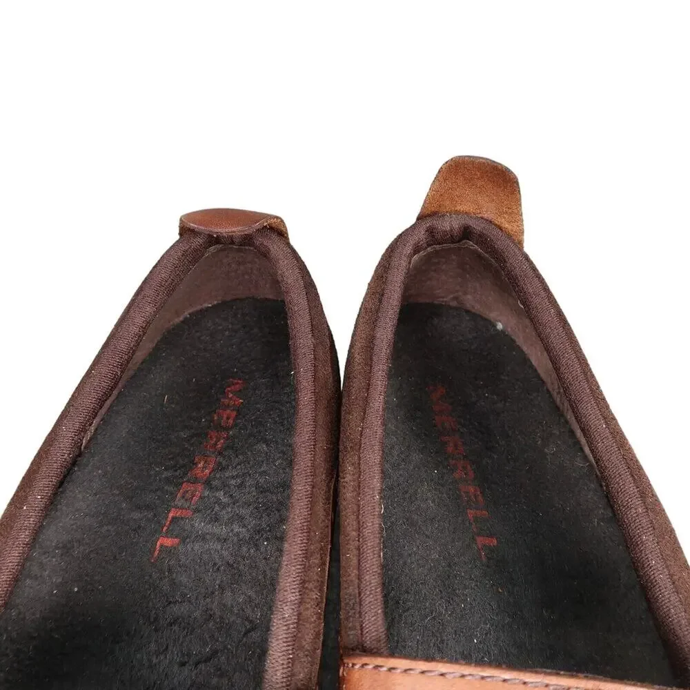 Merrell Shoes Women 7 Mary Jane Wedge Leather Plaza Bandeau Casual Comfort Brown